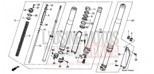 FRONT FORK (CR125RR) CR125RR de 1994